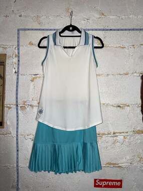 Jofit Women's XS Golf & Tennis Set Sleeveless V-Neck Polo Top and Pleated Skort